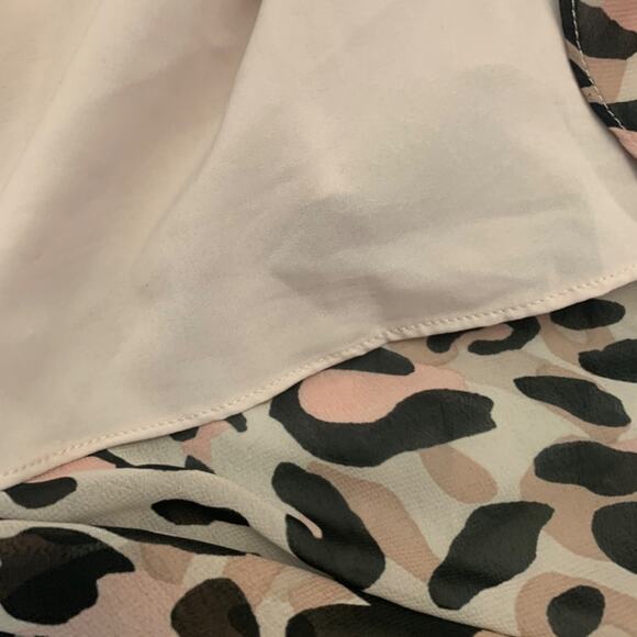 Eliza J. Animal print cheetah pink black midi maxi wrap v neck dress flowy sz 6 - Picture 11 of 16